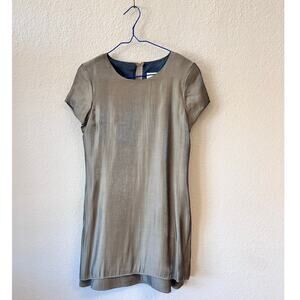 Vintage 90s Maggie Breen gold shimmer mini dress size 12p